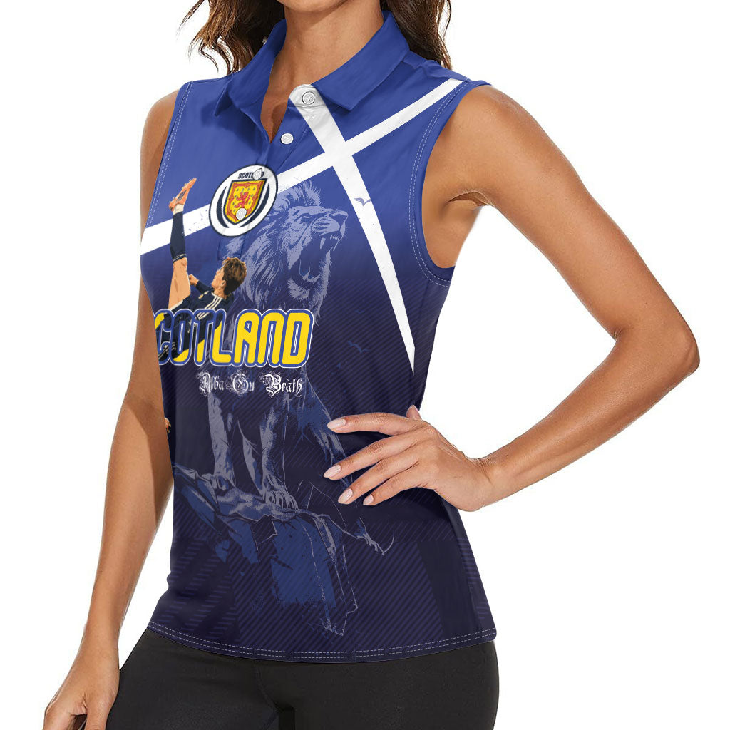 Custom Scotland National Football Women Sleeveless Polo Shirt Volley to the North America 2026
