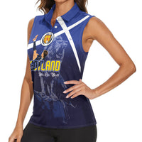 Custom Scotland National Football Women Sleeveless Polo Shirt Volley to the North America 2026