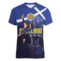 Custom Scotland National Football Women V-Neck T-Shirt Volley to the North America 2026