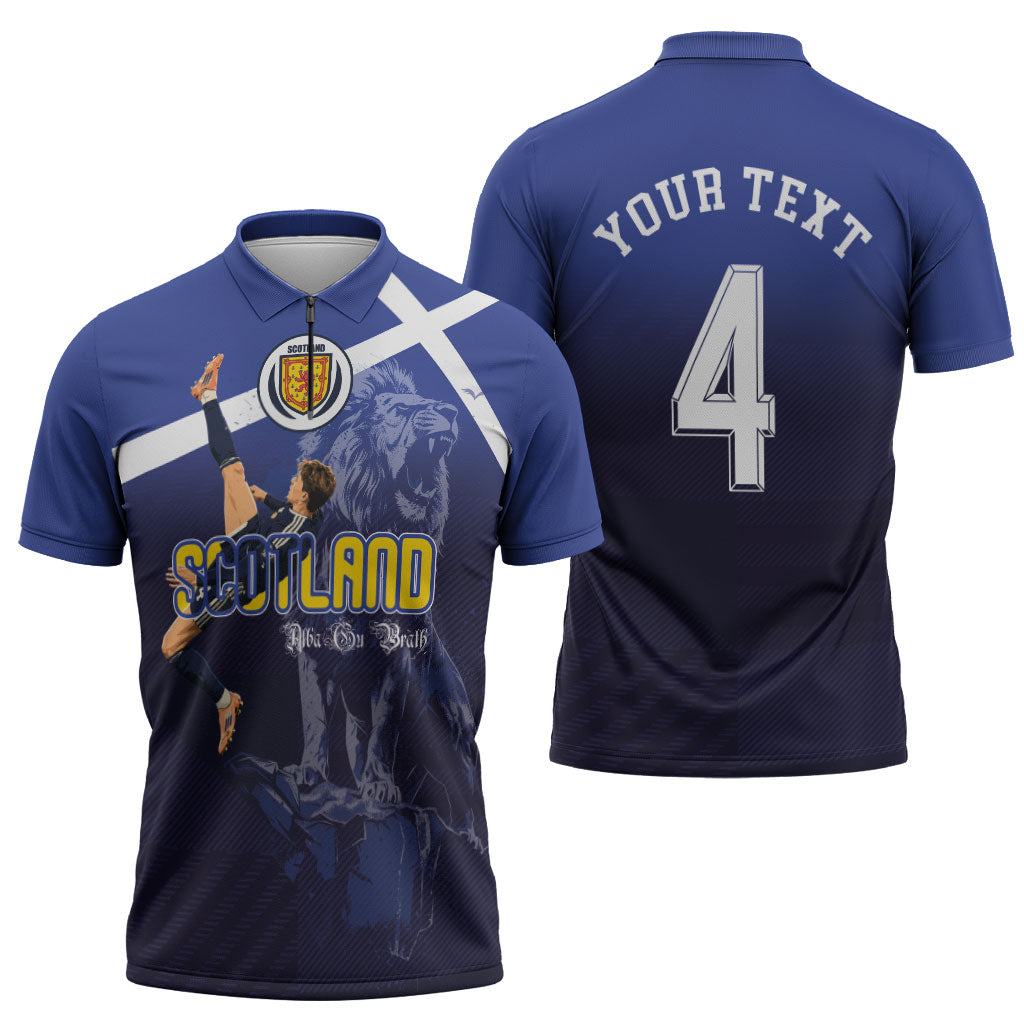 Custom Scotland National Football Zipper Polo Shirt Volley to the North America 2026