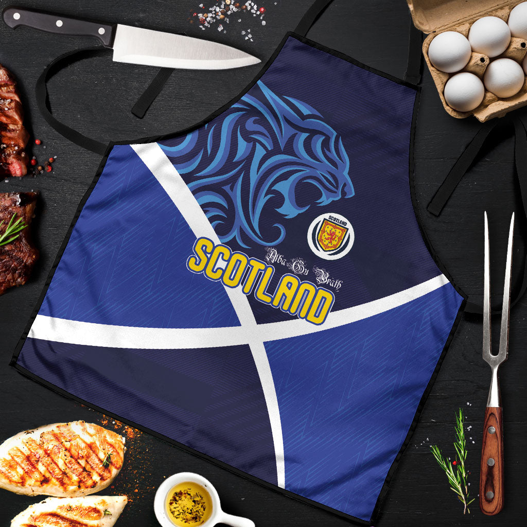 Scotland National Football Apron Lions with Flag Sporty Tartan Style