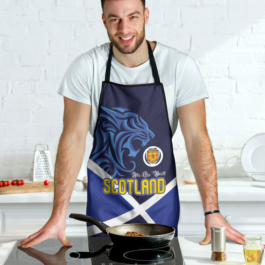 Scotland National Football Apron Lions with Flag Sporty Tartan Style