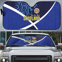 Scotland National Football Auto Sun Shade Lions with Flag Sporty Tartan Style