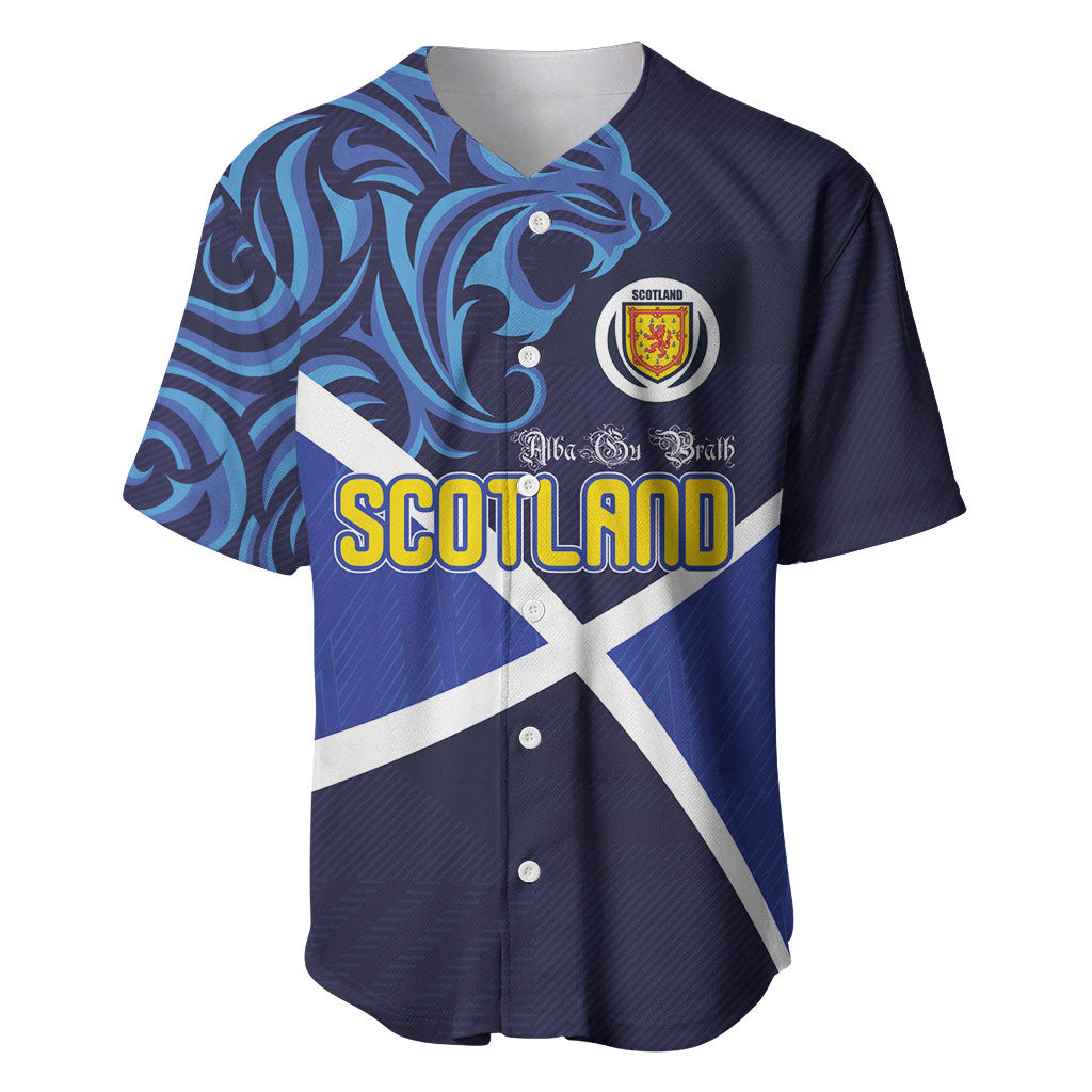 Custom Scotland National Football Baseball Jersey Lions with Flag Sporty Tartan Style