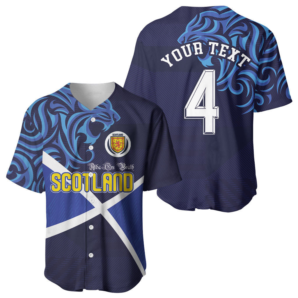 Custom Scotland National Football Baseball Jersey Lions with Flag Sporty Tartan Style