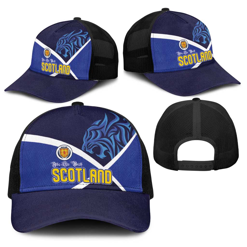 Scotland National Football Baseball Net Cap Lions with Flag Sporty Tartan Style