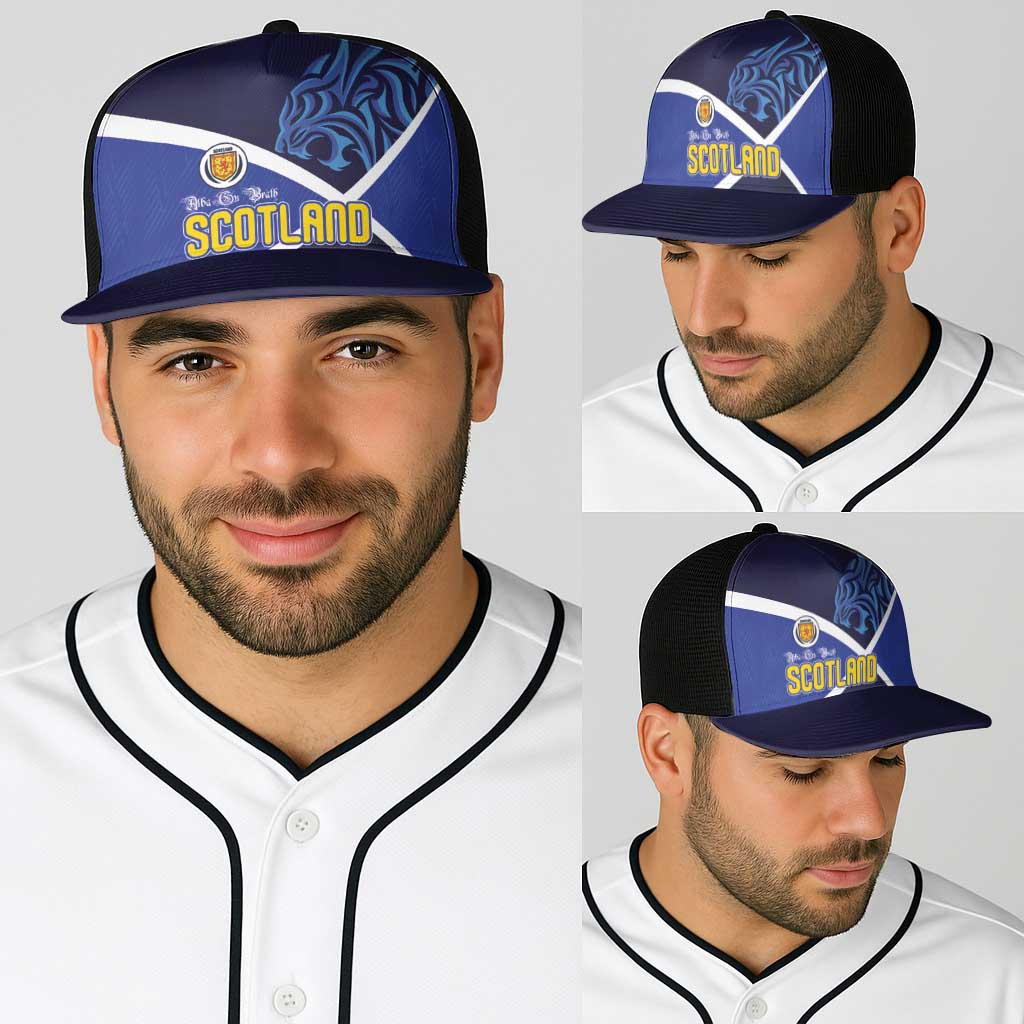 Scotland National Football Baseball Net Cap Lions with Flag Sporty Tartan Style