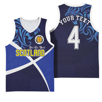Custom Scotland National Football Basketball Jersey Lions with Flag Sporty Tartan Style
