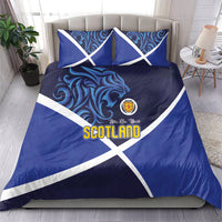 Scotland National Football Bedding Set Lions with Flag Sporty Tartan Style