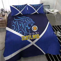 Scotland National Football Bedding Set Lions with Flag Sporty Tartan Style