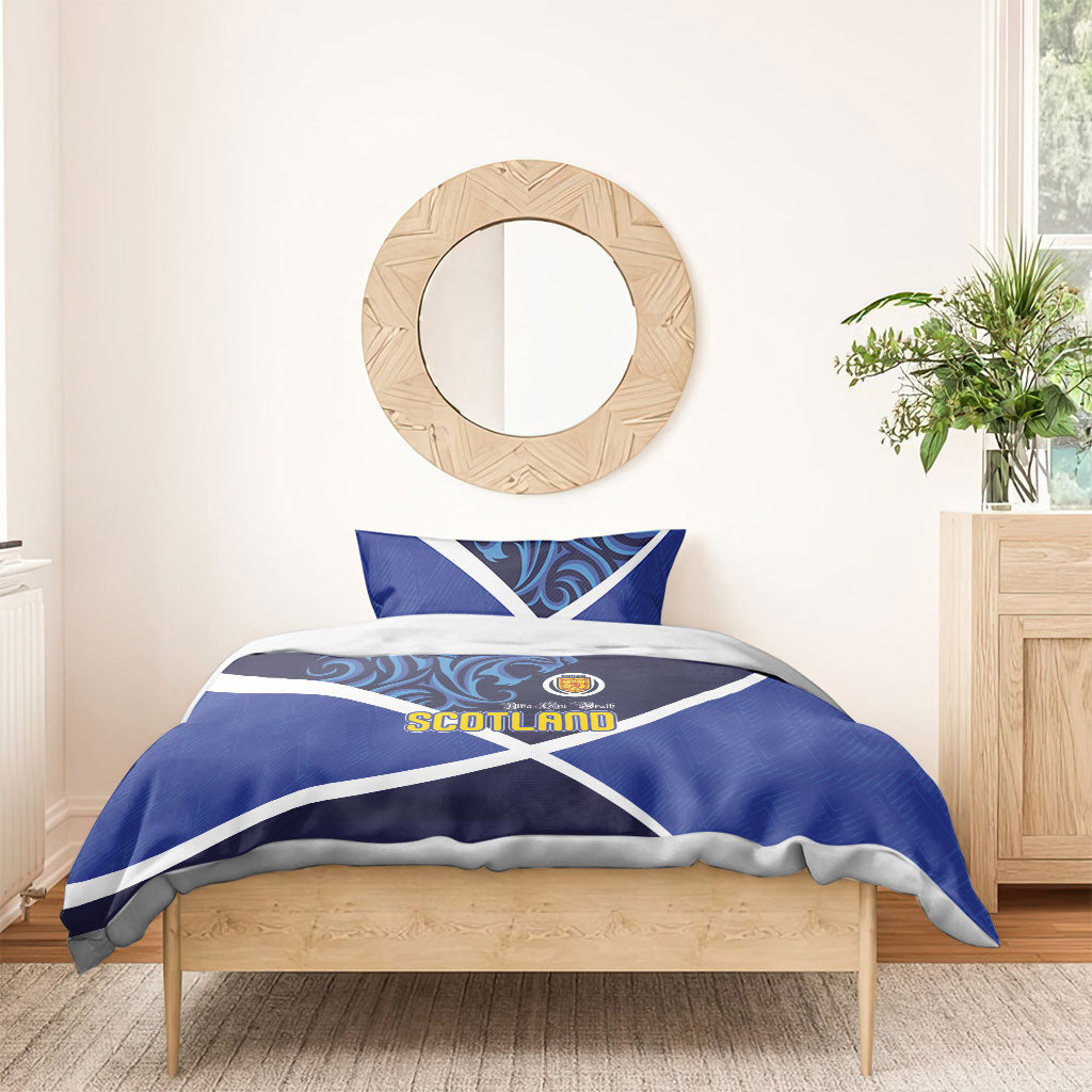 Scotland National Football Bedding Set Lions with Flag Sporty Tartan Style