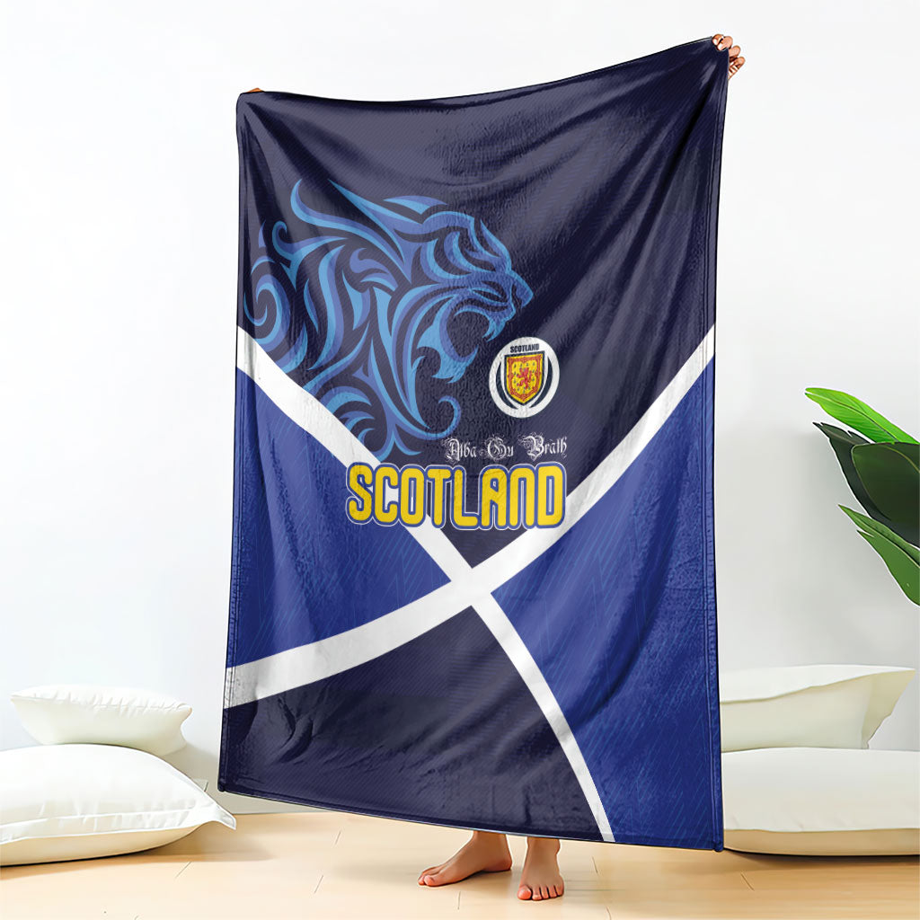 Scotland National Football Blanket Lions with Flag Sporty Tartan Style
