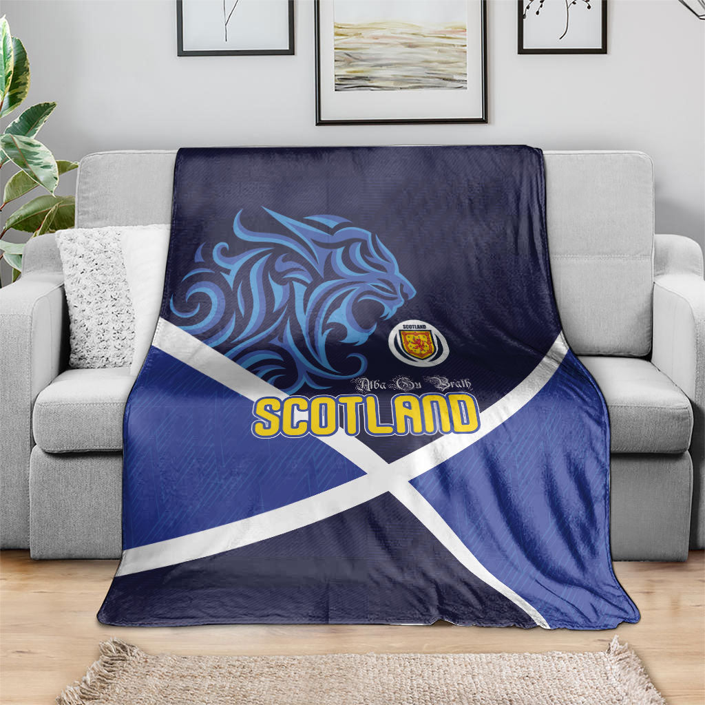 Scotland National Football Blanket Lions with Flag Sporty Tartan Style