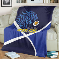Scotland National Football Blanket Lions with Flag Sporty Tartan Style