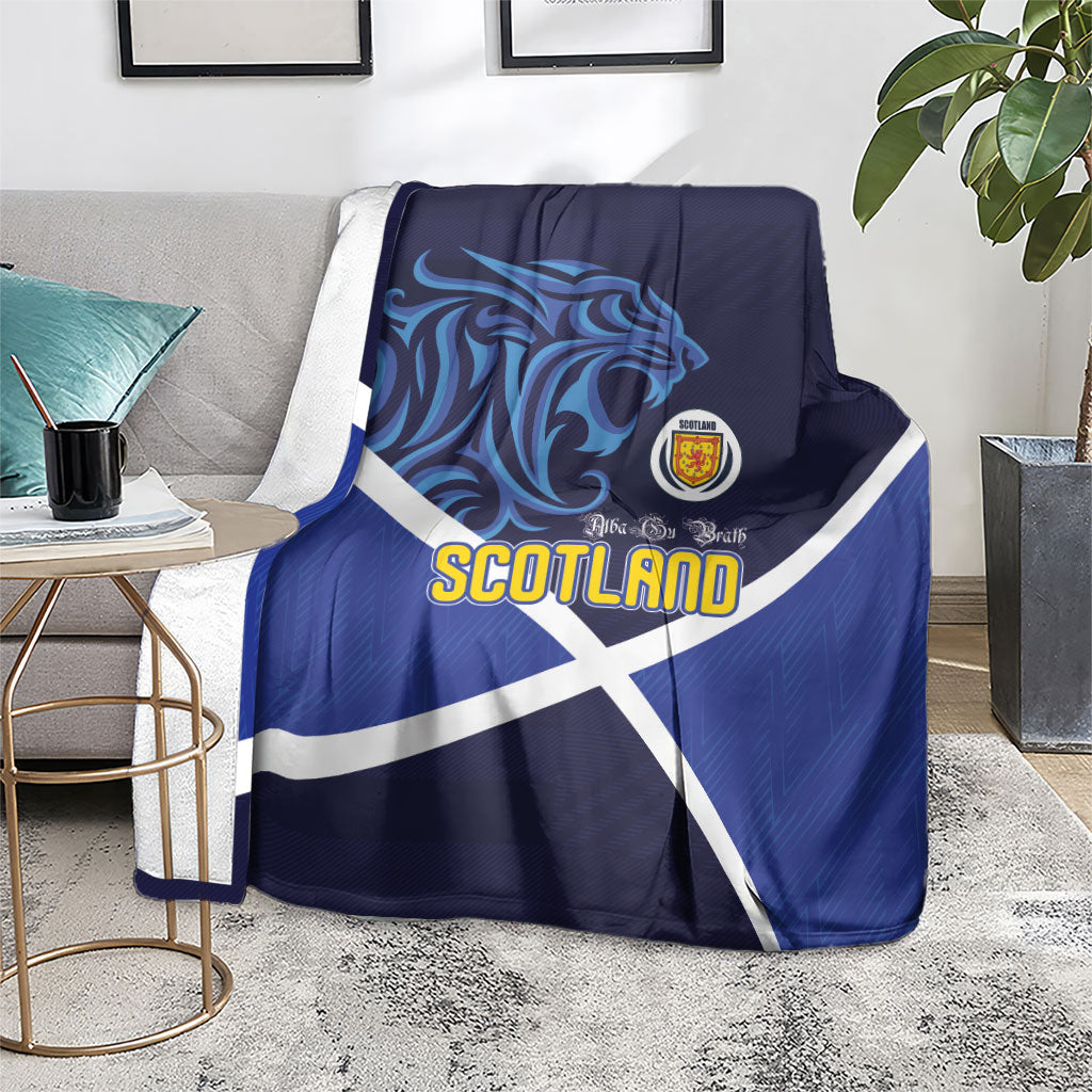Scotland National Football Blanket Lions with Flag Sporty Tartan Style