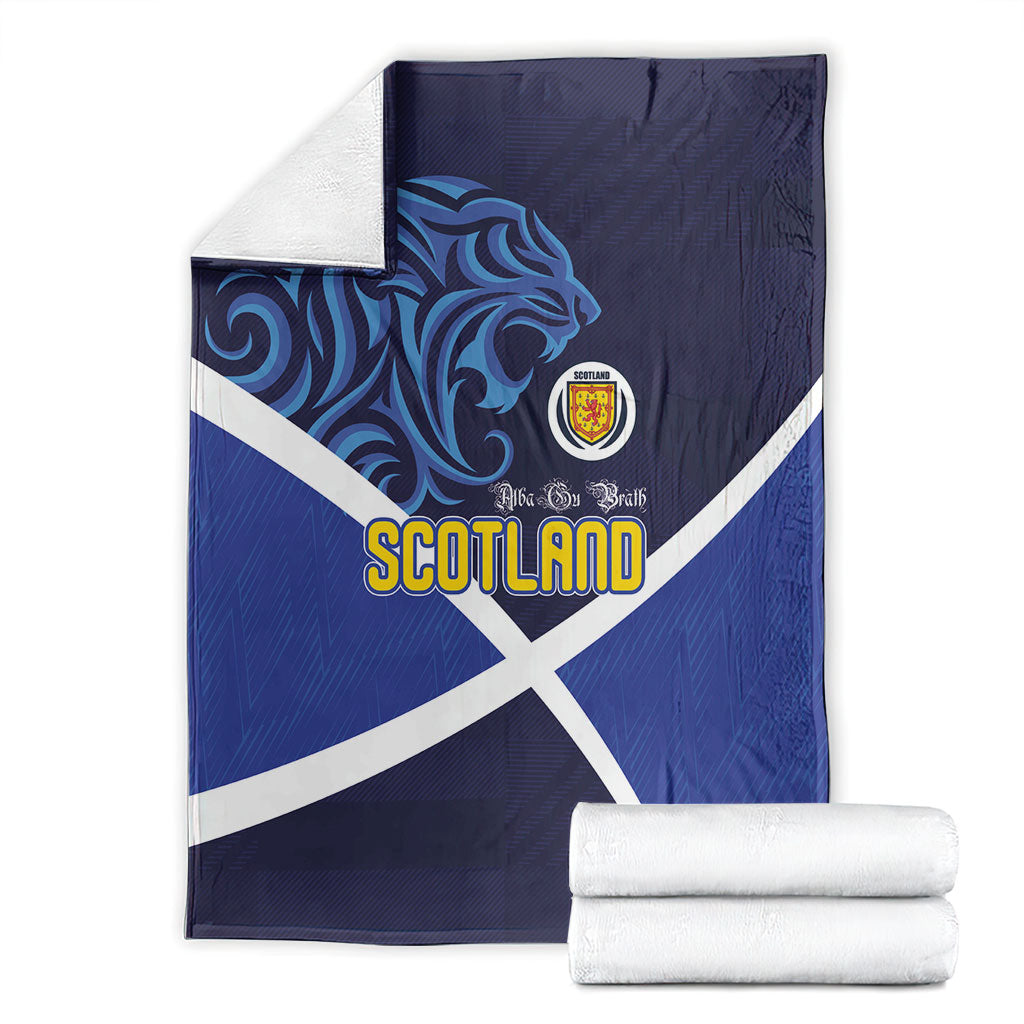 Scotland National Football Blanket Lions with Flag Sporty Tartan Style