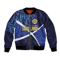 Custom Scotland National Football Bomber Jacket Lions with Flag Sporty Tartan Style