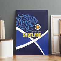 Scotland National Football Canvas Wall Art Lions with Flag Sporty Tartan Style