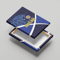 Scotland National Football Canvas Wall Art Lions with Flag Sporty Tartan Style