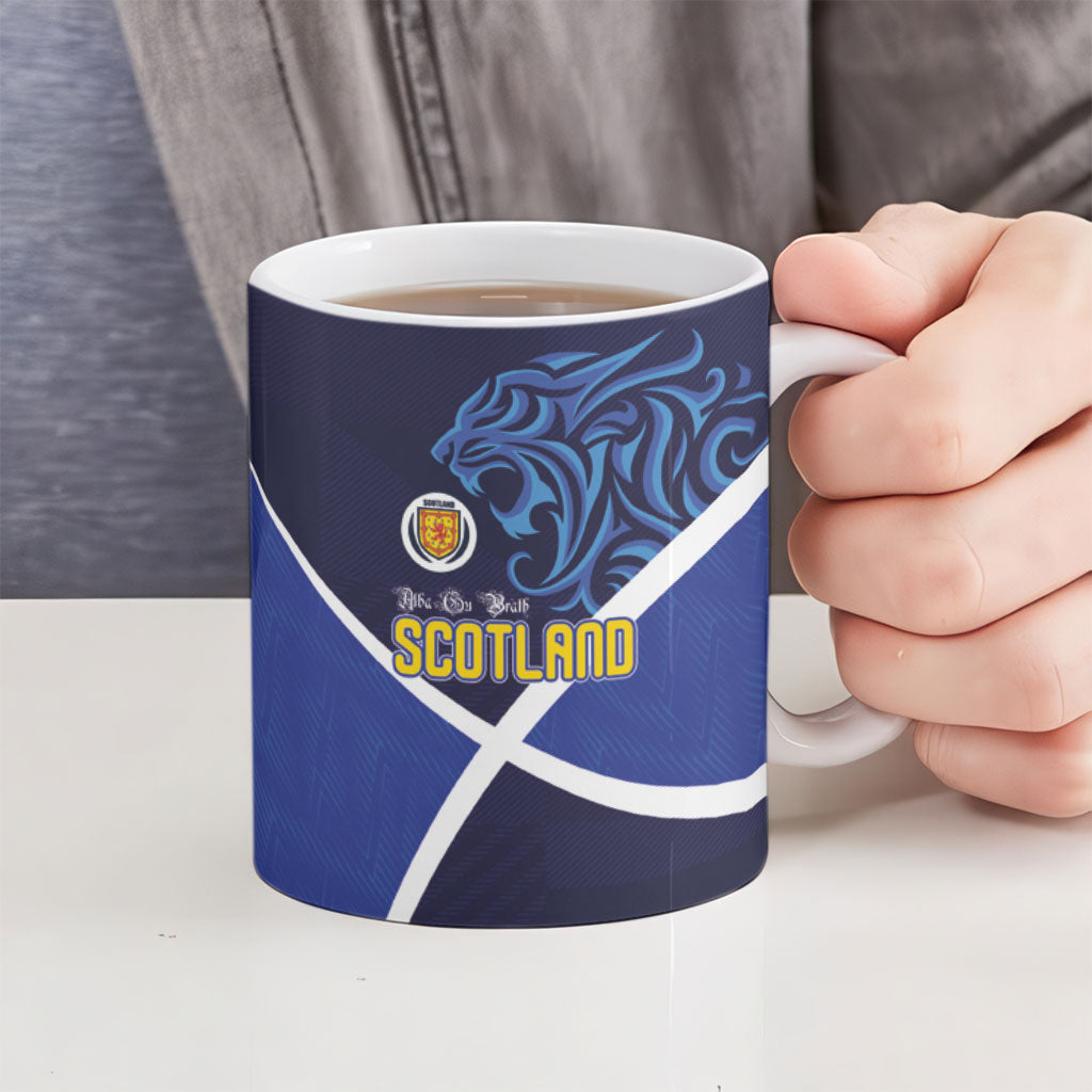 Scotland National Football Ceramic Mug Lions with Flag Sporty Tartan Style