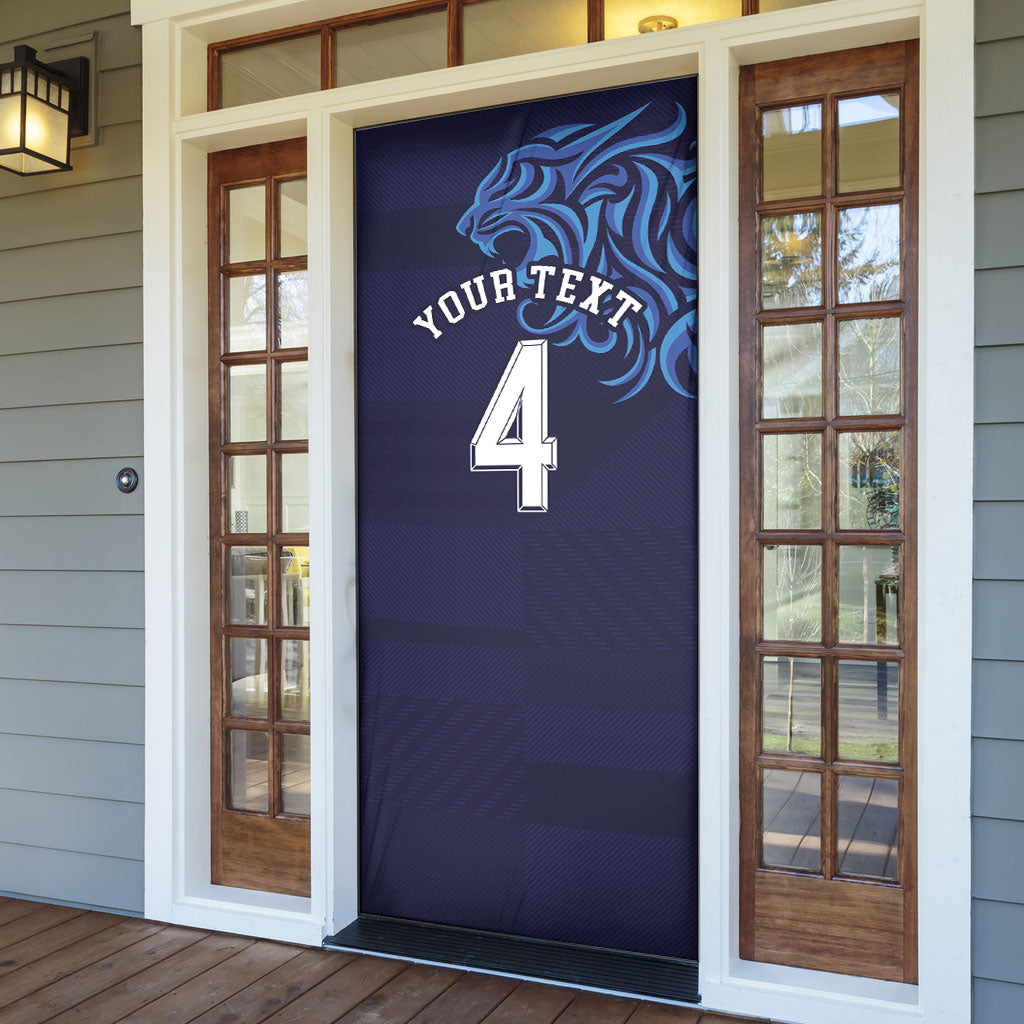 Custom Scotland National Football Door Cover Lions with Flag Sporty Tartan Style