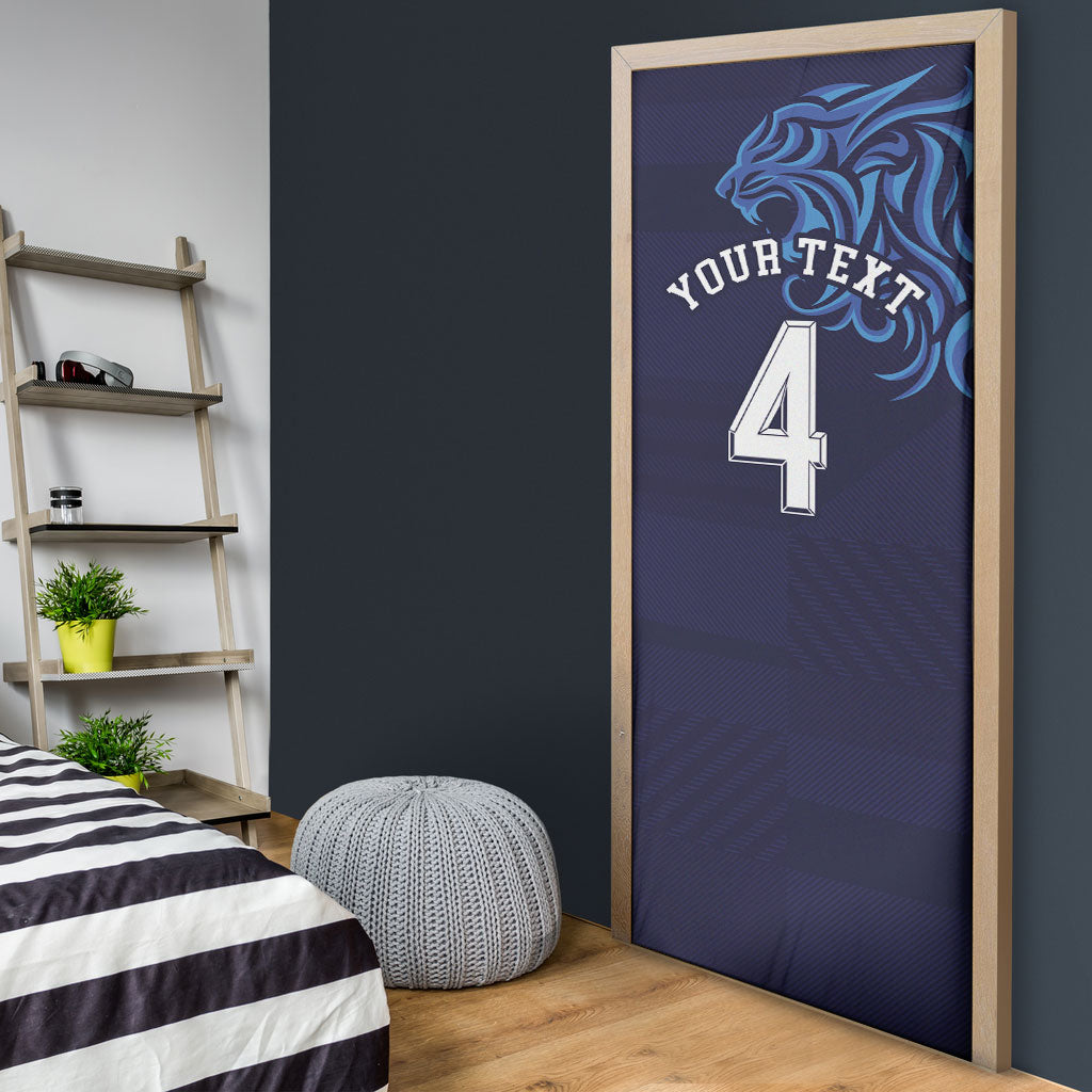 Custom Scotland National Football Door Cover Lions with Flag Sporty Tartan Style