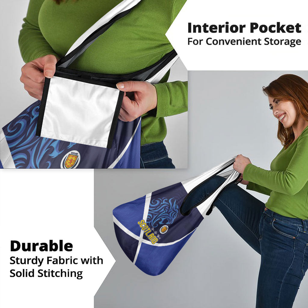 Scotland National Football Grocery Bag Lions with Flag Sporty Tartan Style