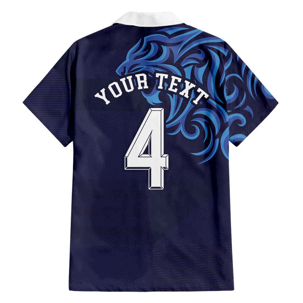 Custom Scotland National Football Hawaiian Shirt Lions with Flag Sporty Tartan Style