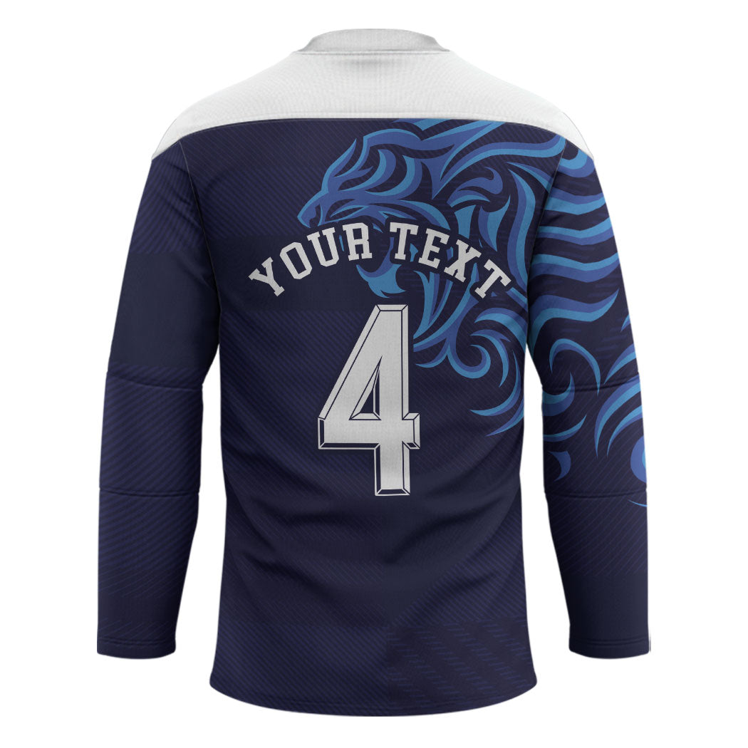 Custom Scotland National Football Hockey Jersey Lions with Flag Sporty Tartan Style