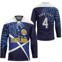 Custom Scotland National Football Hockey Jersey Lions with Flag Sporty Tartan Style