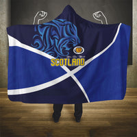 Scotland National Football Hooded Blanket Lions with Flag Sporty Tartan Style