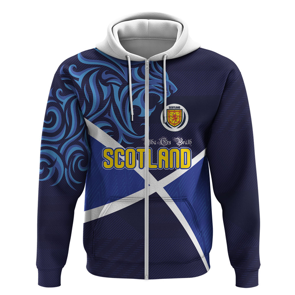Custom Scotland National Football Hoodie Lions with Flag Sporty Tartan Style