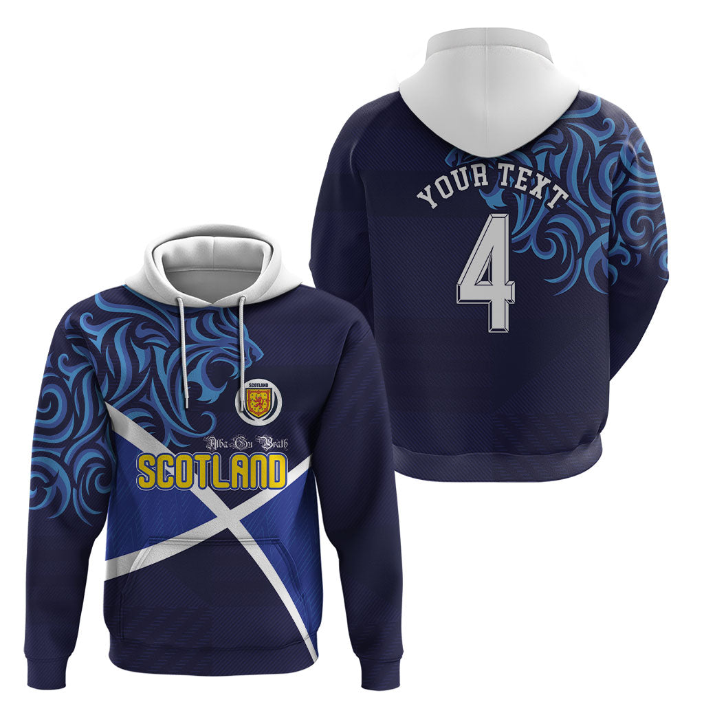 Custom Scotland National Football Hoodie Lions with Flag Sporty Tartan Style