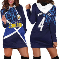 Custom Scotland National Football Hoodie Dress Lions with Flag Sporty Tartan Style