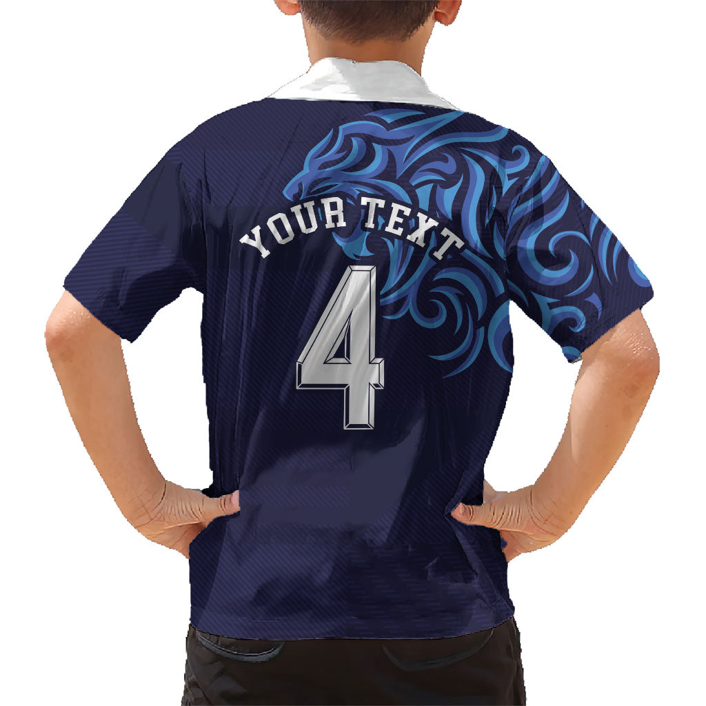 Custom Scotland National Football Kid Hawaiian Shirt Lions with Flag Sporty Tartan Style