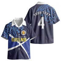 Custom Scotland National Football Kid Hawaiian Shirt Lions with Flag Sporty Tartan Style LT03