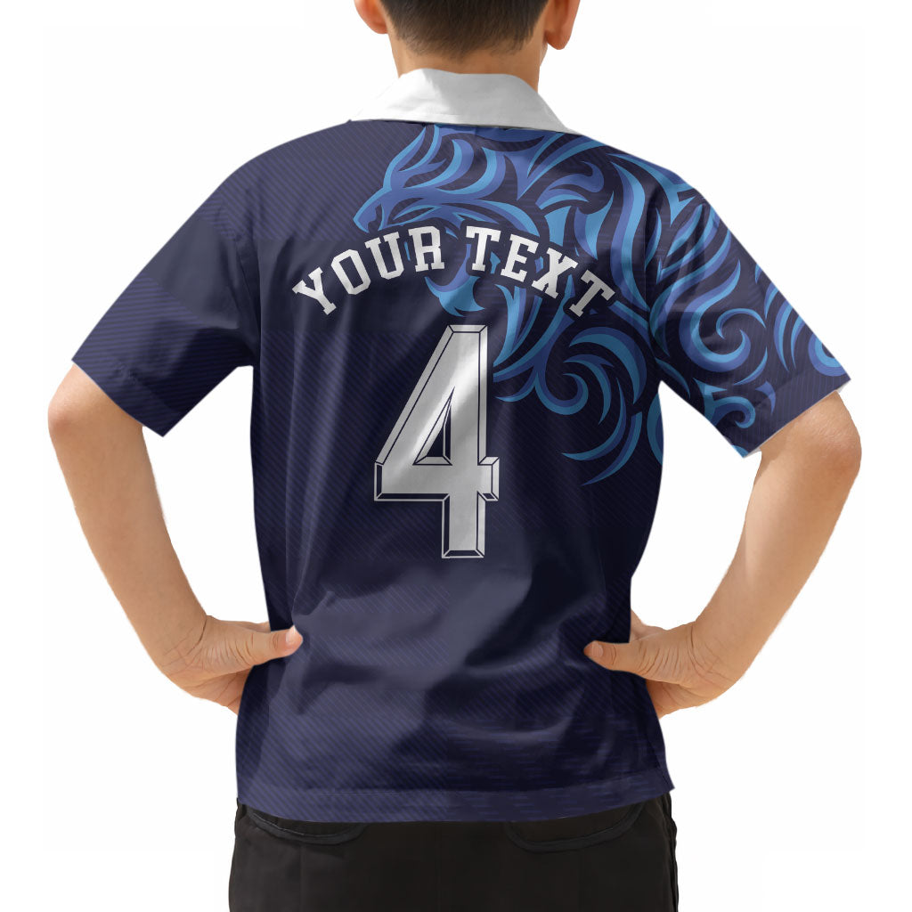 Custom Scotland National Football Kid Hawaiian Shirt Lions with Flag Sporty Tartan Style LT03