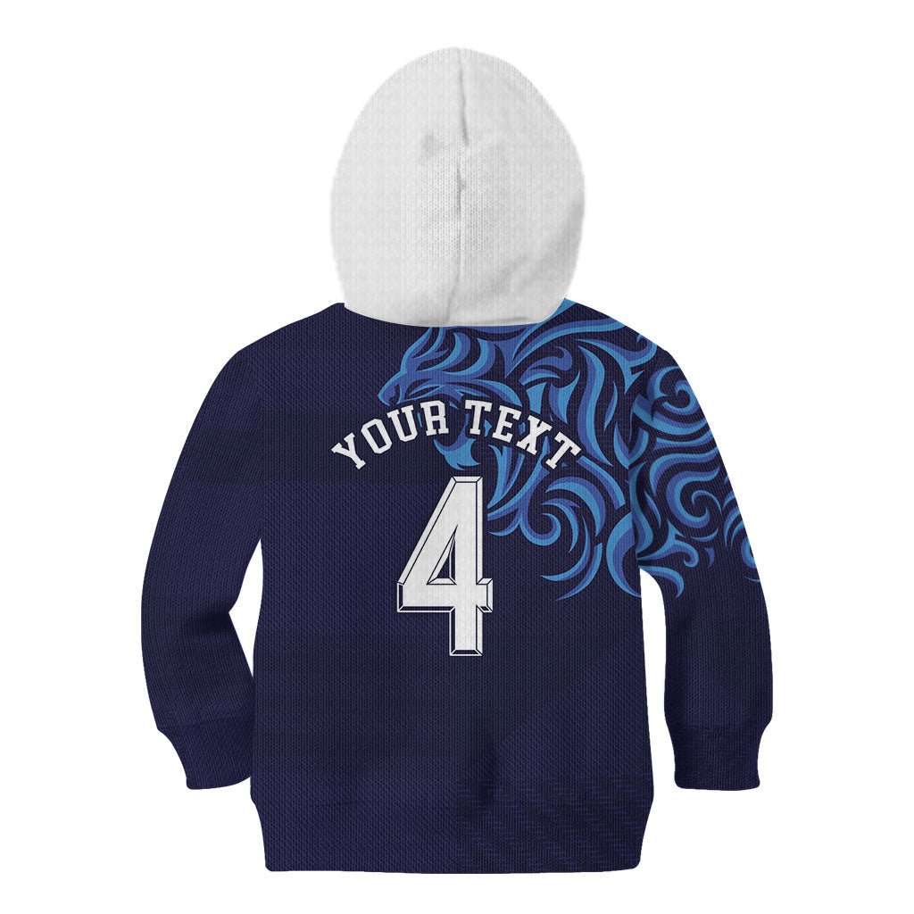 Custom Scotland National Football Kid Hoodie Lions with Flag Sporty Tartan Style