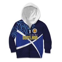 Custom Scotland National Football Kid Hoodie Lions with Flag Sporty Tartan Style