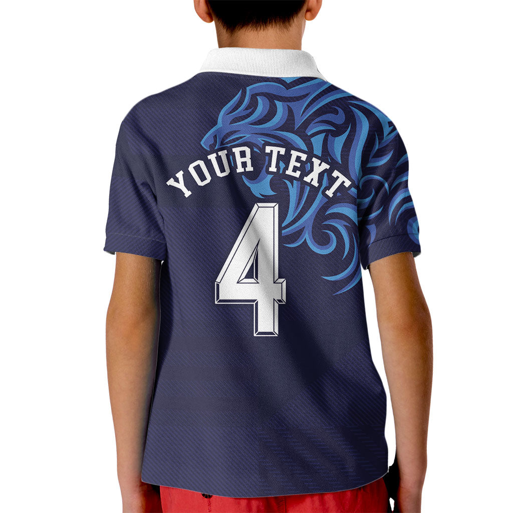 Custom Scotland National Football Kid Polo Shirt Lions with Flag Sporty Tartan Style