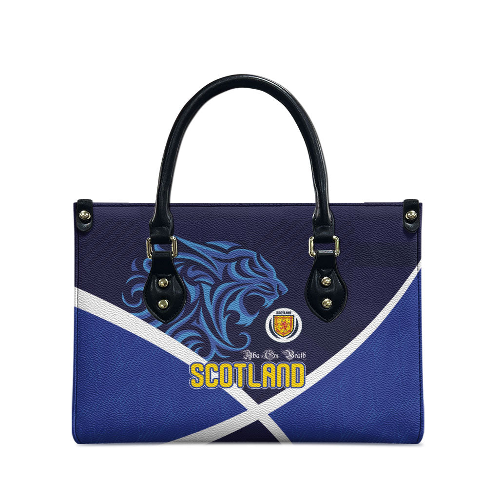Scotland National Football Leather Bag Lions with Flag Sporty Tartan Style
