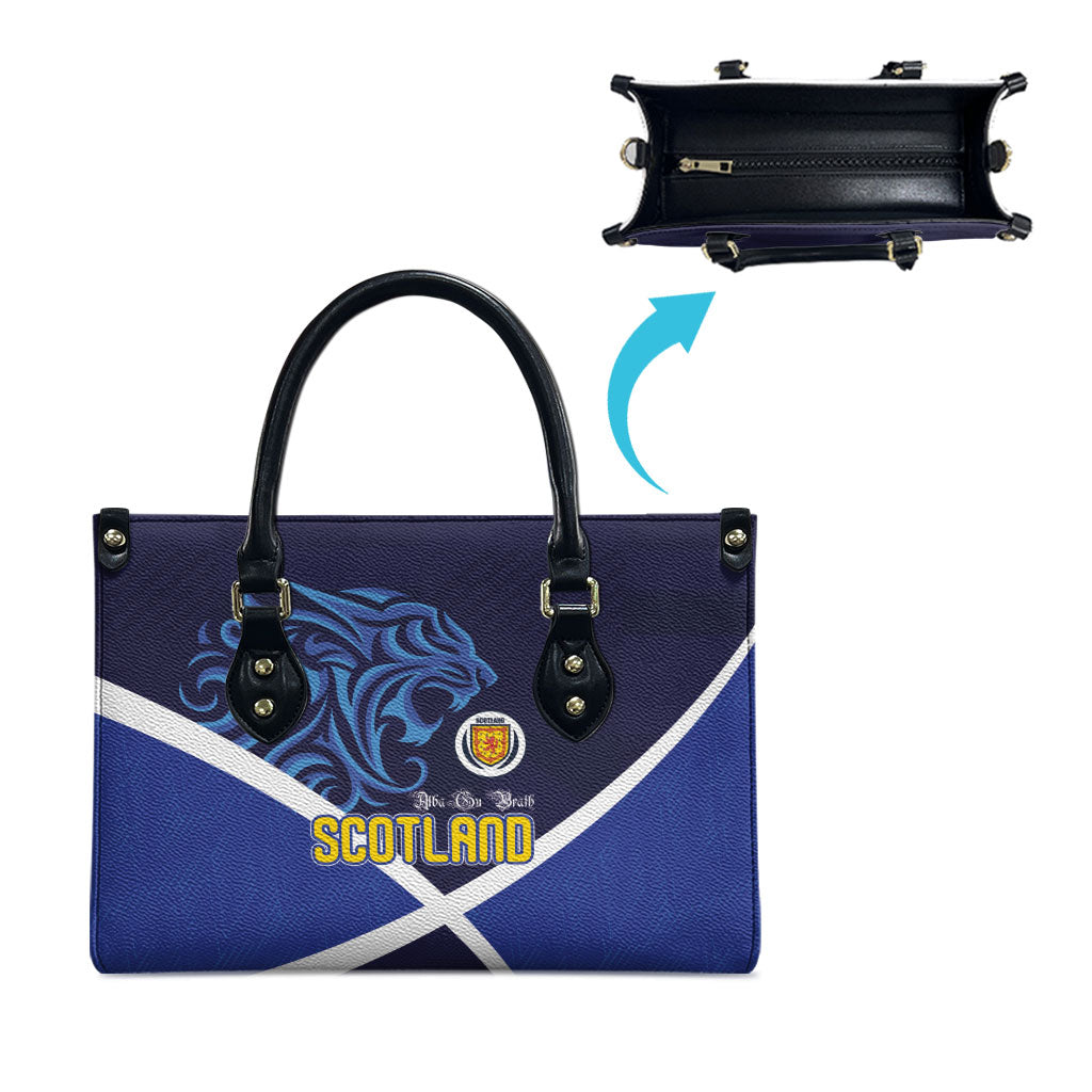 Scotland National Football Leather Bag Lions with Flag Sporty Tartan Style