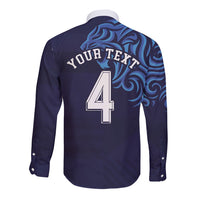 Custom Scotland National Football Long Sleeve Button Shirt Lions with Flag Sporty Tartan Style