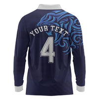 Custom Scotland National Football Long Sleeve Polo Shirt Lions with Flag Sporty Tartan Style