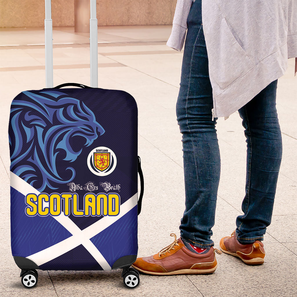 Scotland National Football Luggage Cover Lions with Flag Sporty Tartan Style