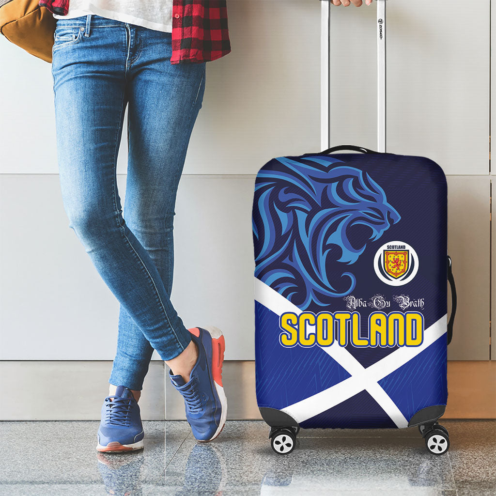Scotland National Football Luggage Cover Lions with Flag Sporty Tartan Style