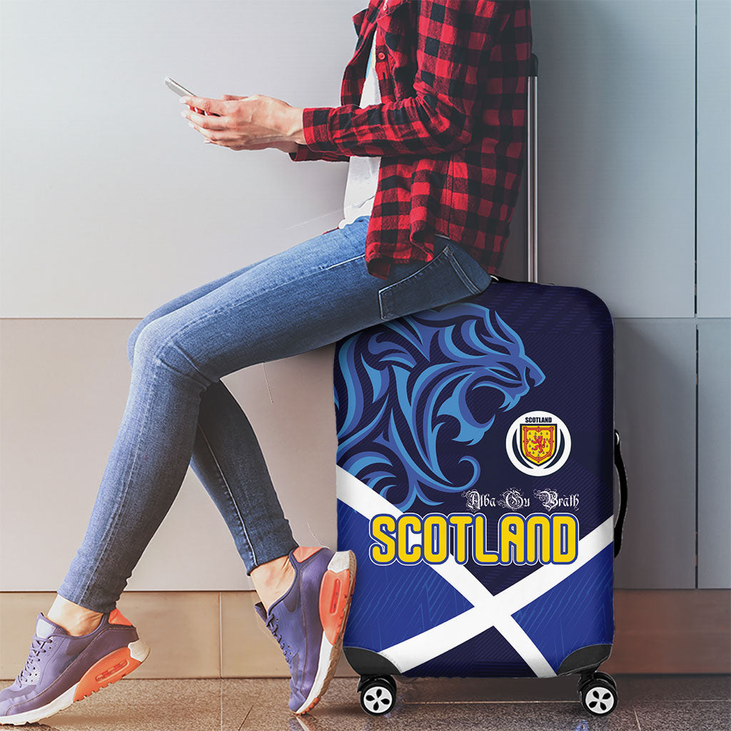 Scotland National Football Luggage Cover Lions with Flag Sporty Tartan Style