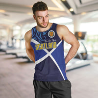 Custom Scotland National Football Men Tank Top Lions with Flag Sporty Tartan Style