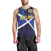 Custom Scotland National Football Men Tank Top Lions with Flag Sporty Tartan Style