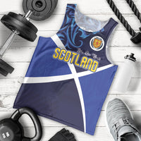 Custom Scotland National Football Men Tank Top Lions with Flag Sporty Tartan Style